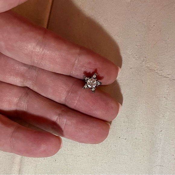 Designer inspired asymmetric CZ earrings - Picture 5 of 6